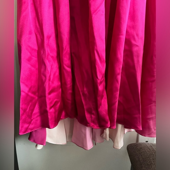 Marc Bouwer Glamiti 100 % Silk Pink Formal Long Dress - Picture 8 of 16